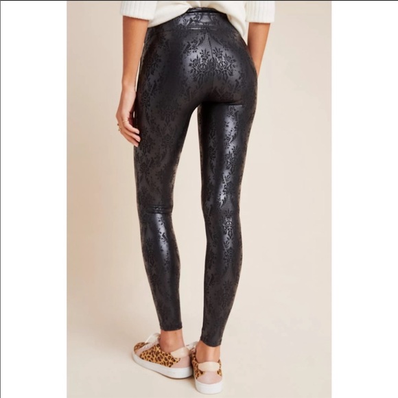 Spanx Faux Leather Brocade Leggings - Picture 2 of 5